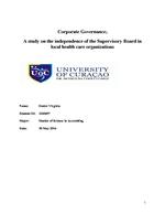 Corporate governance: a study on the independence of the Supervisory Board in local health care organizations